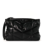 Lambskin Quilted Toy Loulou Puffer Monogram Monochrome Chain Satchel Black