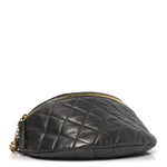 Metallic Calfskin Pearl Quilted CC Belt Bag Ruthenium