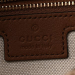 GG Monogram Calfskin Medium Blondie Top Handle Bag Beige Dark Brown