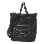 Nappa Cloud Quilted Travia Medium Tote Black