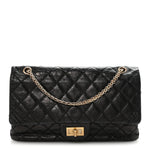 Aged Calfskin Quilted 2.55 Reissue 227 Flap Black
