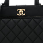 Caviar Quilted Small Business Affinity Shopping Bag Black