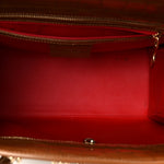 Calfskin Crocodile Embossed Studded Medium Paloma Brown