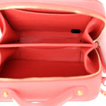 Caviar Quilted Small CC Filigree Vanity Case Coral