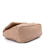 Shiny Lambskin Quilted Medium Chanel 19 Flap Beige