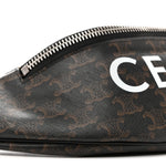 Triomphe Logo Canvas Checker Belt Bag Black