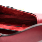 Grained Calfskin Mini Saddle Bag Red