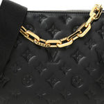 Lambskin Embossed Monogram Coussin PM Black