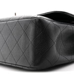 Caviar Quilted Jumbo Double Flap Black