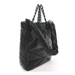 Nappa Cloud Quilted Travia Medium Tote Black