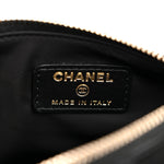 Velvet Effect Nylon Shiny Crumpled Calfskin Mini Quilted Chanel 25 Clutch With Chain Black