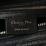 Shiny Grained Calfskin Macrocannage Medium D-Journey Bag Black
