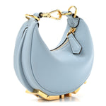 Vitello Grace Matte Nano Fendigraphy Hobo Charm Azzurro Baby