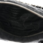Tessuto Nylon Saffiano Impunturato Quilted Barrel Pochette Black