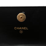 Lambskin Quilted CC Hook Card Holder Black