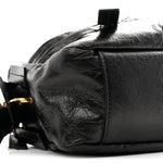 Crinkled Calfskin Small Grand Tour Bowling Bag Black