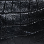 Calfskin Crocodile Embossed Monogram Medium Niki Shopping Bag Black