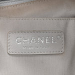 Iridescent Calfskin Chevron Small Urban Spirit Drawstring Bag Silver