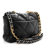 Goatskin Quilted Large Chanel 19 Flap Black