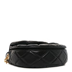 Lambskin Quilted Rocking Horse Shoulder Bag Black