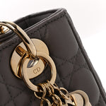 Lambskin Cannage Small Lady Dior Grey