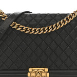 Caviar Quilted New Medium Boy Flap Black