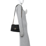 Lambskin Quilted Medium Chanel 19 Flap Black