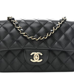 Lambskin Quilted Mini Rectangular Flap Black