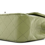 Lambskin Quilted Medium Double Flap Green