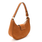 Suede Medium Strap Ava Triomphe Shoulder Bag Camel