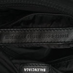 Recycled Sport Nylon Logo Embroidered Wheel Sling Bag Black White