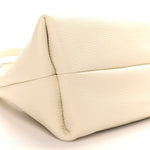 Grained Calfskin Softbit Medium Shoulder Bag White