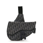 Oblique Mens Saddle Bag Black Blue