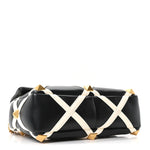 Nappa Large Roman Stud Shoulder Bag Black White