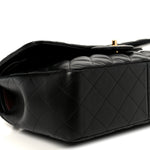 Lambskin Quilted Jumbo Double Flap Black