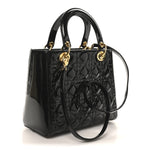 Patent Cannage Medium Lady Dior Black