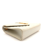 Grain De Poudre Textured Mixed Matelasse Medium Triquilt Monogram Satchel Crema Soft