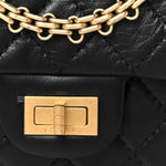Aged Calfskin Quilted 2.55 Reissue Mini Flap Black