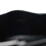 Shiny Calfskin Monochrome Crocodile Embossed Small Hourglass Top Handle Bag Black