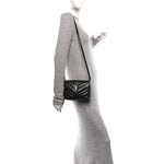 Calfskin Y Quilted Monogram Toy Loulou Crossbody Bag Black