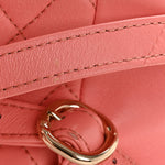 Lambskin Quilted Small Duma Drawstring Backpack Light Pink