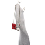 Dollar Calfskin Small Interlocking G Shoulder Bag Red