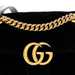Velvet Matelasse Mini GG Marmont Shoulder Bag Black