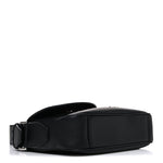 Grained Calfskin Saddle Messenger Bag Black