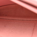 Lambskin Chevron Quilted Trendy CC Wallet On Chain WOC Pink