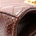Snakeskin Matelasse Medium GG Marmont Slim Tote Brown