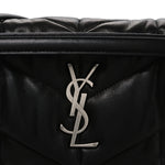Lambskin Quilted Small Loulou Puffer Monogram Chain Satchel Black