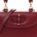 Boarded Dyana Lux Calfskin Web Monochrome Small Bamboo 1947 Top Handle Bag Rosso Ancora