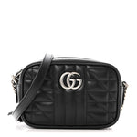 Calfskin Matelasse Aria GG Marmont Chain Shoulder Bag Black
