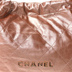 Metallic Calfskin Quilted Chanel 22 Copper
